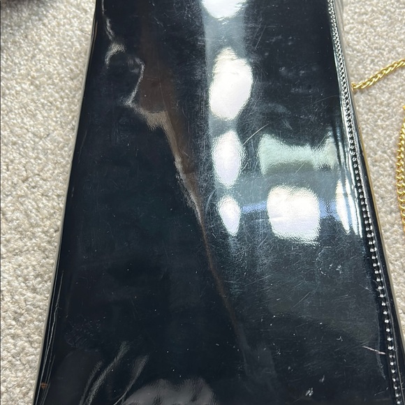 Vintage Ande Black Patent Leather Purse with Gold Chain - Picture 8 of 8